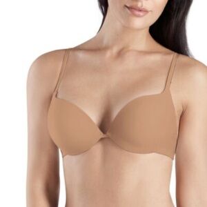 HANRO Allure Deep Plunge Padded Bra 38D - Nude